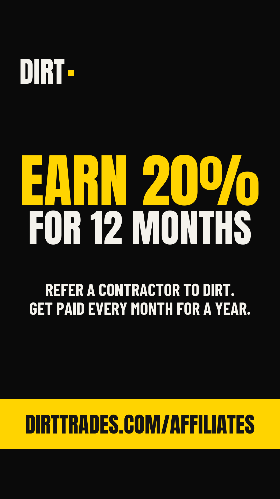 DIRT affiliate graphic 9:16